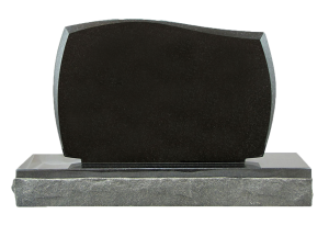 Fekete Gránit sírkő  30 x 20cm (négyszög, ívelt forma)