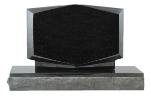 Fekete Gránit sirkő  30 x 20cm (hatszög forma)